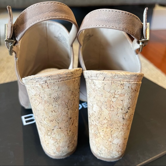 BCBG Loriah Taupe Cork Heel Sandal - Picture 4 of 14